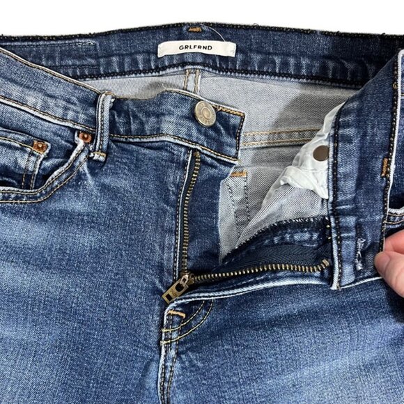 GRLFRND women's jeans 26 US 2 blue medium wash Candice skinny jeans raw hem - Picture 4 of 12